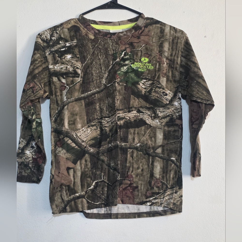 Mossy Oak Kids Camouflage Long Sleeve Shirt - Brown and Green (233)